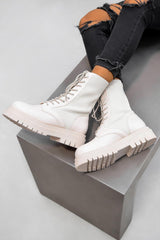 ORLA Chunky Ankle Boots - Cream - 2