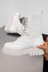 ORLA Chunky Ankle Boots - Cream