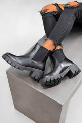 ORLA Chelsea Ankle Boots - Black PU