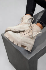 PERIL Chunky Ankle Boots - Beige-1