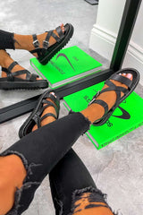 PROGRESS Chunky Buckle Gladiator Sandals - Black