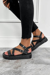 PROGRESS Chunky Buckle Gladiator Sandals - Black - 2
