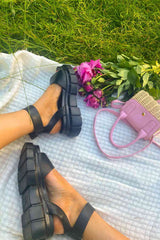 PUNISH Super Chunky Buckle Sandals - Black PU4