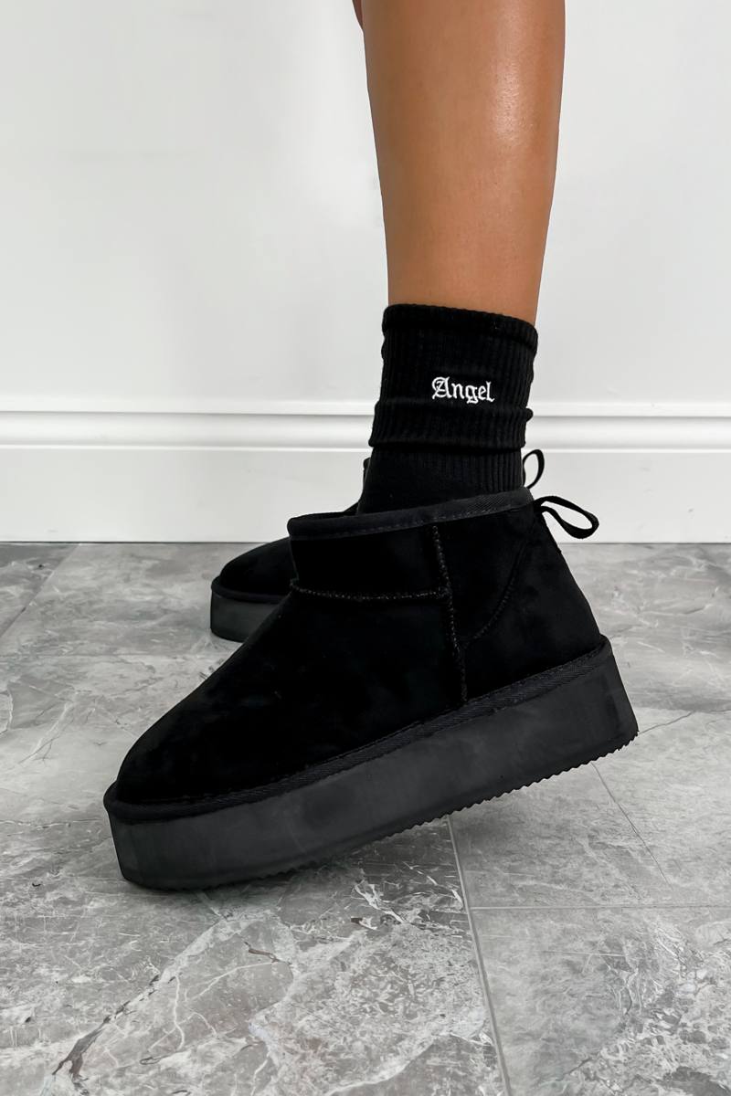 QUINN Ultra Mini Platform Ankle Boots - Black - 2