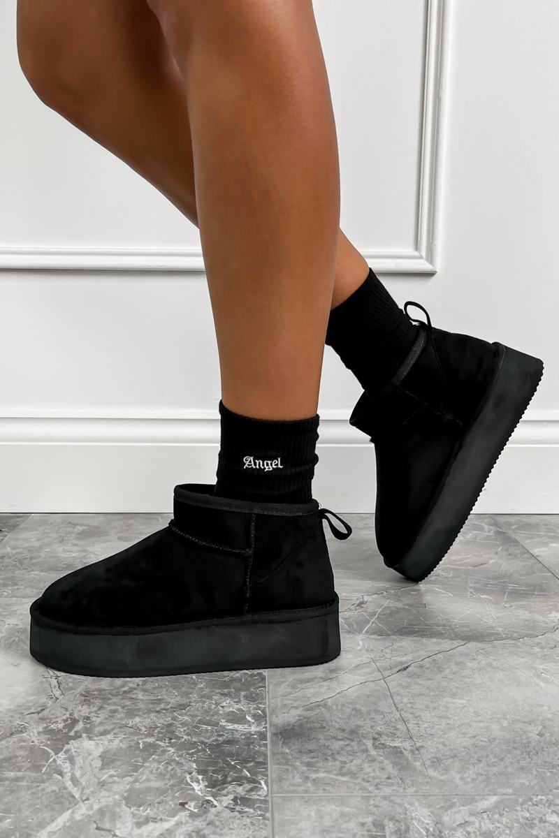 QUINN Ultra Mini Platform Ankle Boots - Black - 1