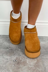 QUINN Ultra Mini Platform Ankle Boots - Camel - 2