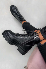 REAKTOR Chunky Platform Ankle Boots - Black PU - 2