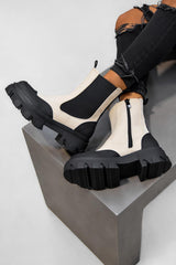 REMAIN Chunky Ankle Boots - Beige 3