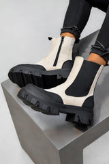 REMAIN Chunky Ankle Boots - Beige 4