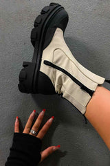 REMAIN Chunky Ankle Boots - Beige 1