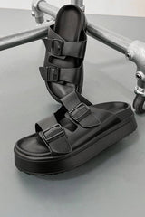 REMMY Chunky Buckle Sandals - Black - 3