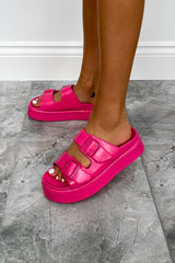 REMMY Chunky Buckle Sandals - Pink -2