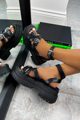 RETAKE Super Chunky Gladiator Sandals - Black PU-2