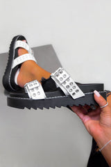 REVOLT Chunky Eyelet Sandals - White-2