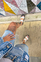 REVOLT Chunky Eyelet Sandals - White - 3
