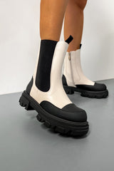 RIOT Chunky Mid Boots - Beige