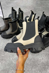 REMAIN Chunky Ankle Boots - Beige - 4