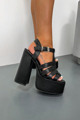 SISI Platform Caged Heels - Black - 1