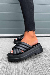 TRIX Chunky Sole Sliders - Black