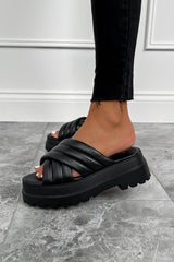 TRIX Chunky Sole Sliders - Black