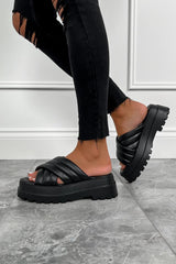 TRIX Chunky Sole Sliders - Black