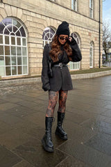 UPROAR Chunky Lace Up Midi Boots - Black PU - 3