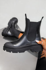 VELA Chelsea Ankle Boots - Black PU