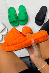 ZAYNA Towelling Slipper - Orange 4