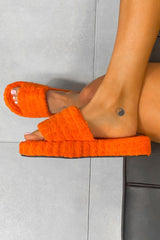 ZAYNA Towelling Slipper - Orange 3