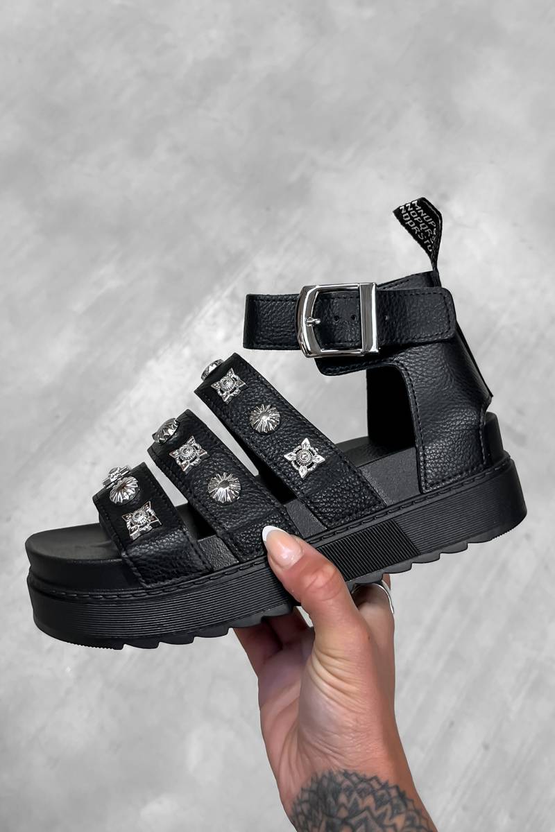 ADA Chunky Western Gladiator Sandals - Black-3