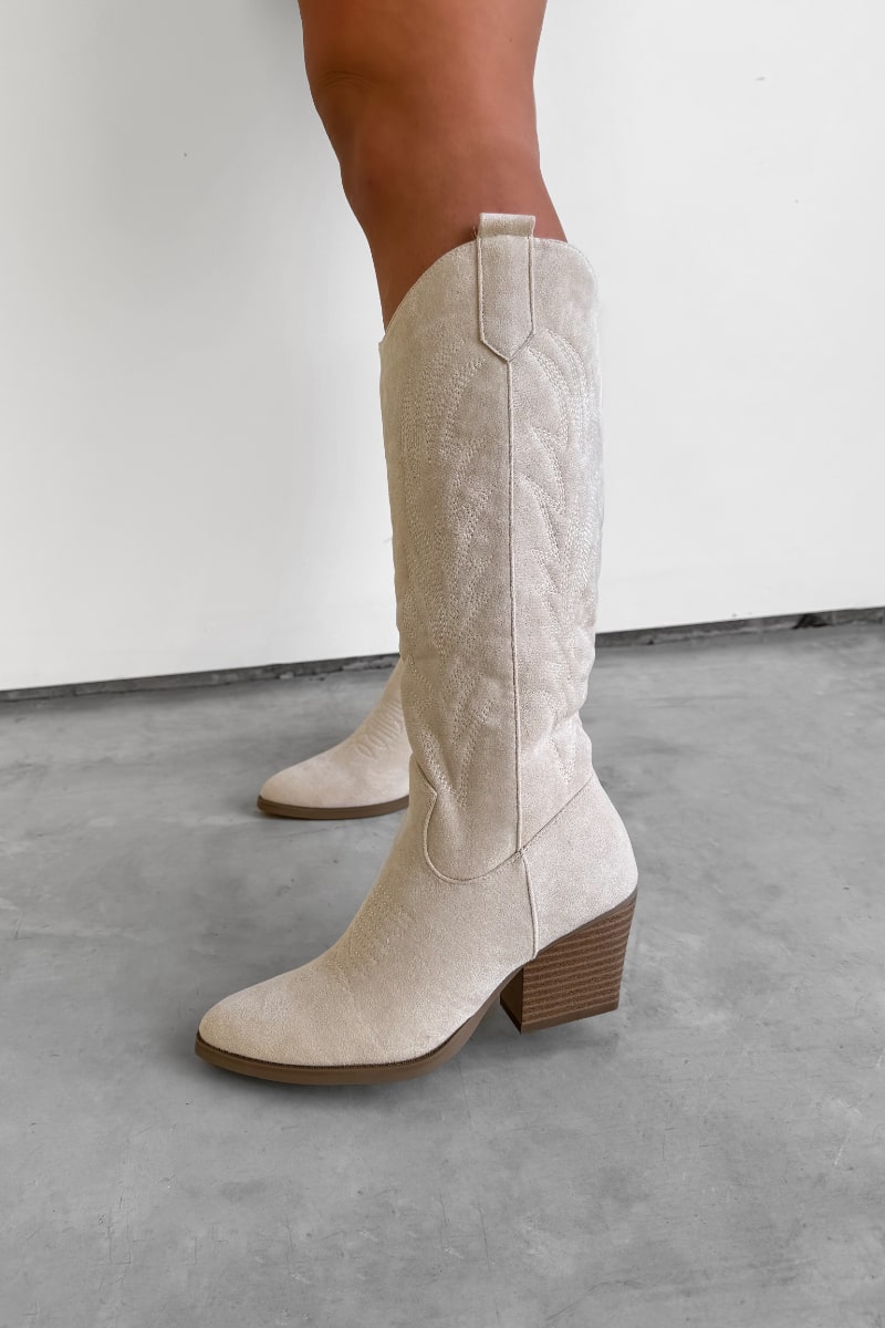 ALBA Cowboy Western Boots - Beige-8
