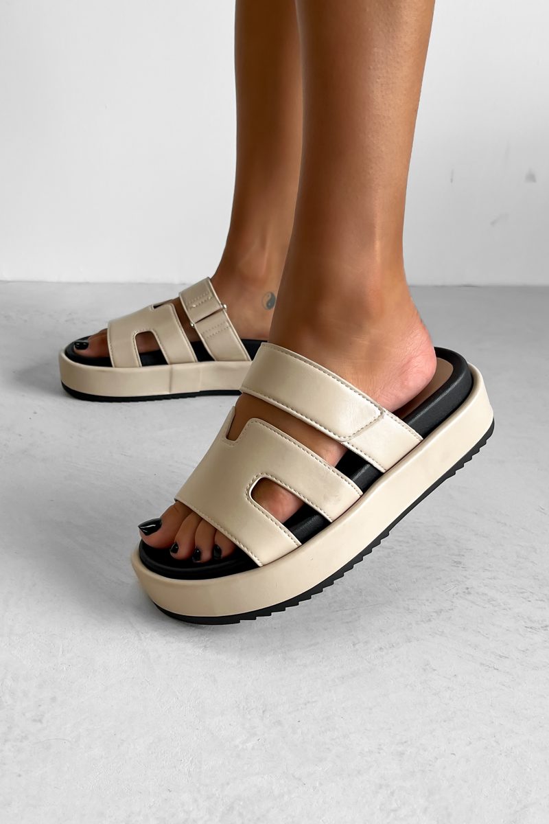 AMARI Chunky Gladiator Strap Sandal - Nude - 2