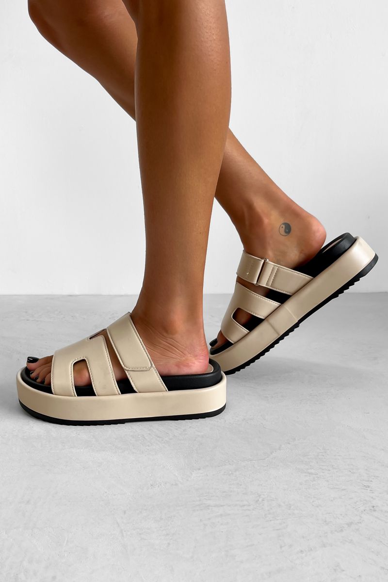 AMARI Chunky Gladiator Strap Sandal - Nude - 3