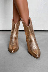 ARIZONA Western Cowboy Boots - Rose Gold - 3