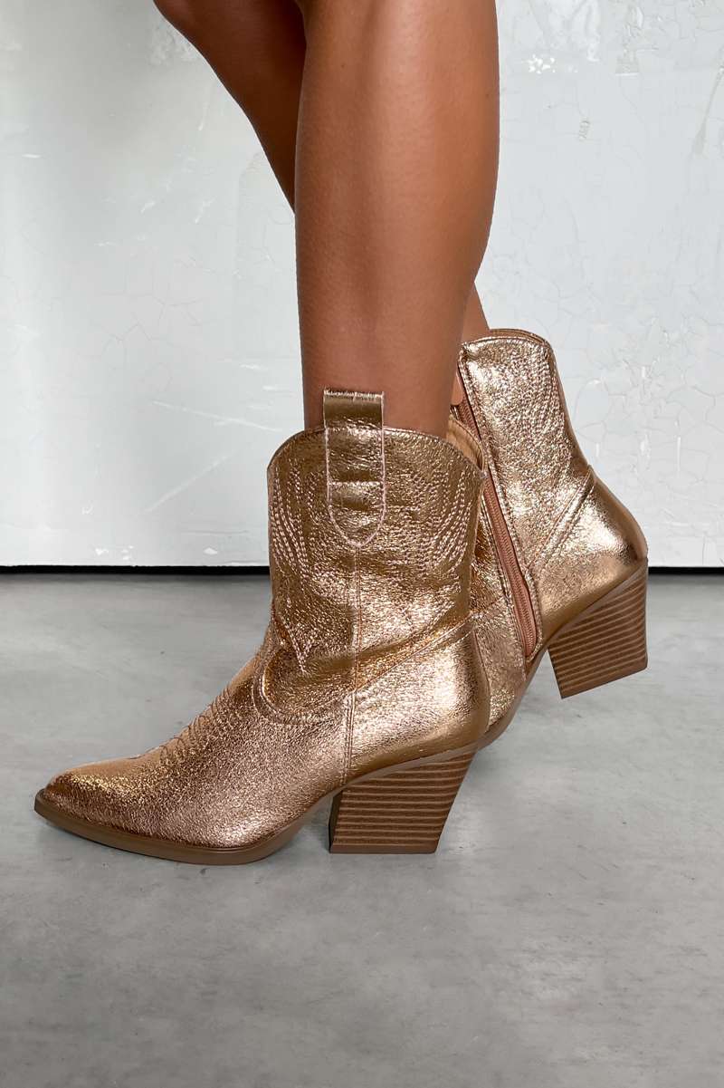 ARIZONA Western Cowboy Boots - Rose Gold - 4