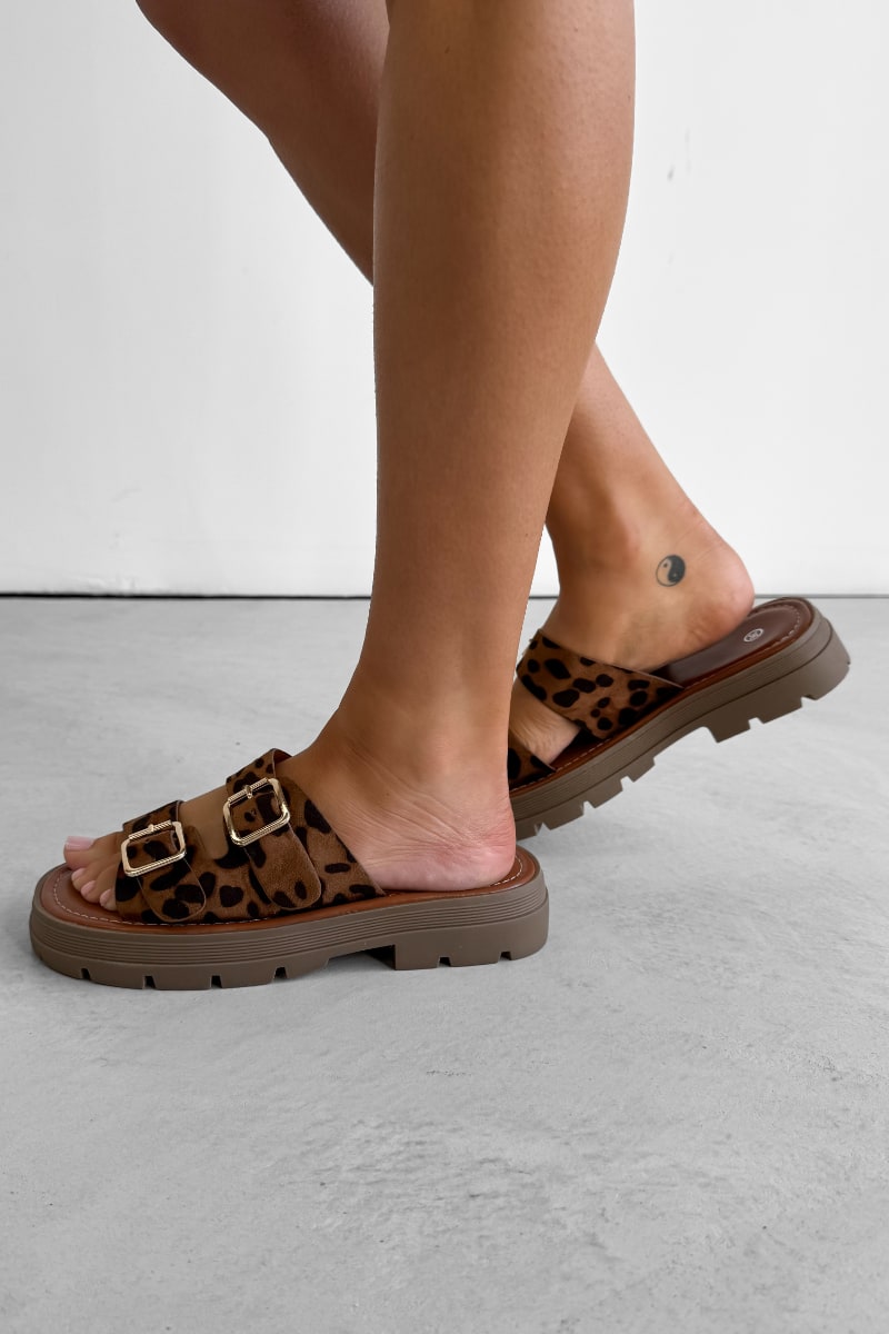 AVERY Chunky Buckle Sandals - Leopard - 4