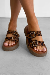 AVERY Chunky Buckle Sandals - Leopard