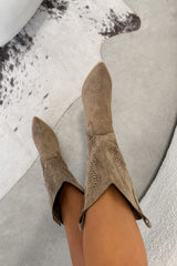BEAU Cowboy Western Boots - Taupe - 3