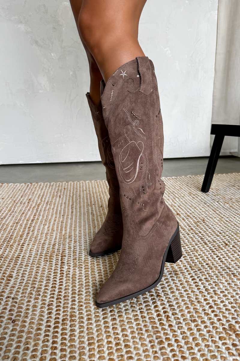 BLAZE Cowboy Western Boots - Light Brown