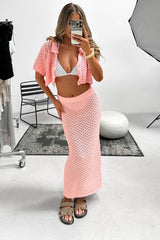 Crochet Skirt Set - Pink - 2