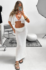 Crochet Skirt Set - White - 1