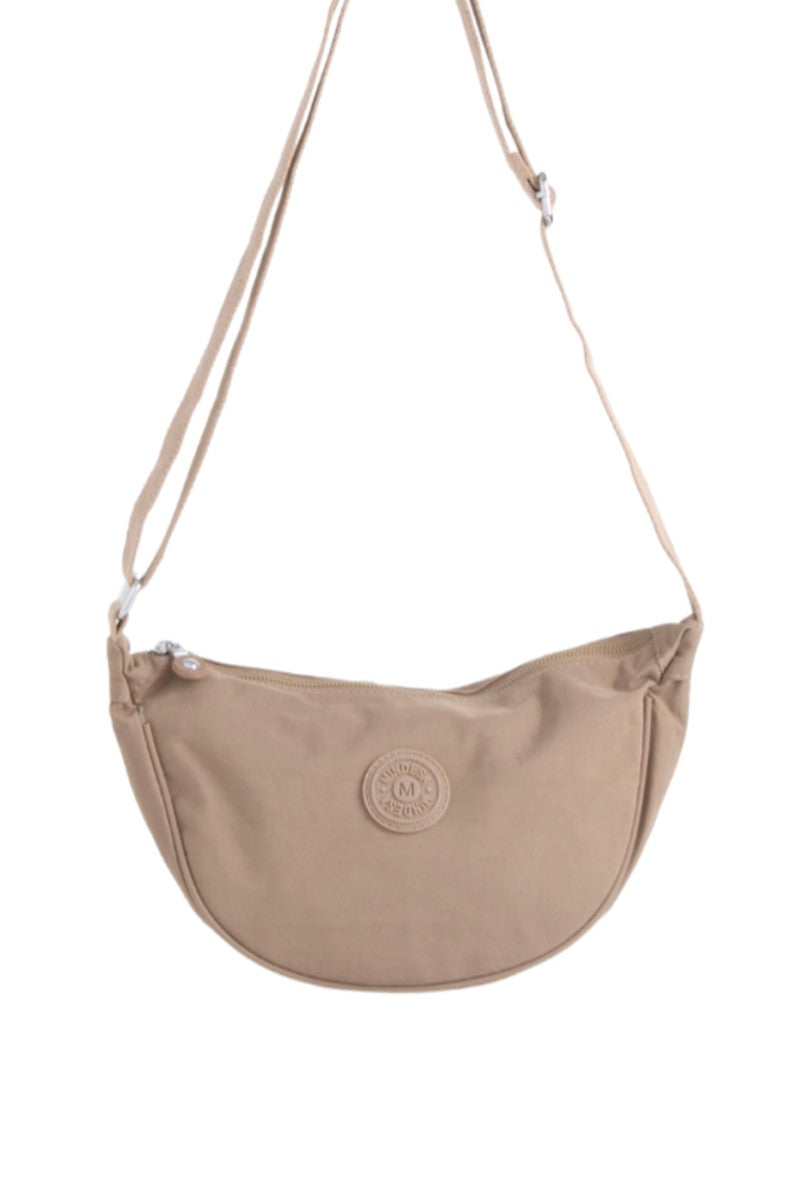 Cross Body Nylon Bag - Beige - 1