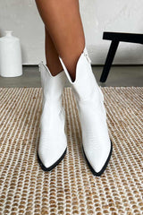 DAKOTA Western Cowboy Boots - White - 6