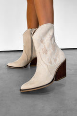 DENVER Western Cowboy Boots - Cream - 1