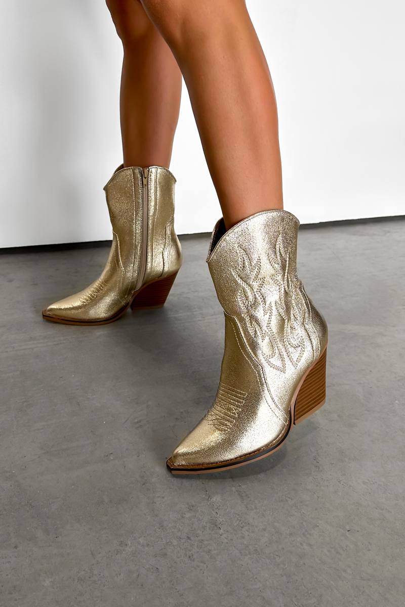 DENVER Western Cowboy Boots - Gold - 2