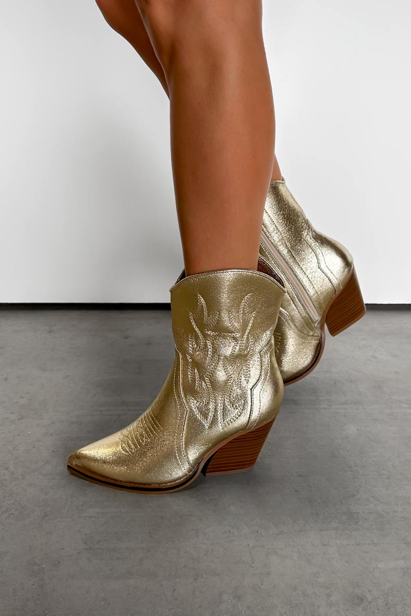 DENVER Western Cowboy Boots - Gold - 1