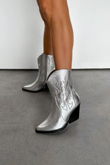 DENVER Western Cowboy Boots - Silver - 5