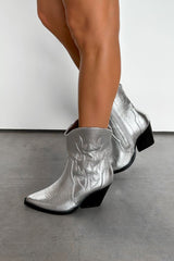 DENVER Western Cowboy Boots - Silver - 3