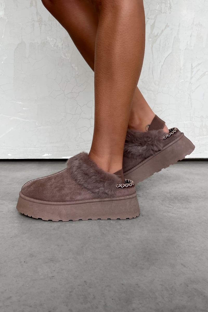 DREAMER Mini Platform Ankle Slippers - Mocha - 2