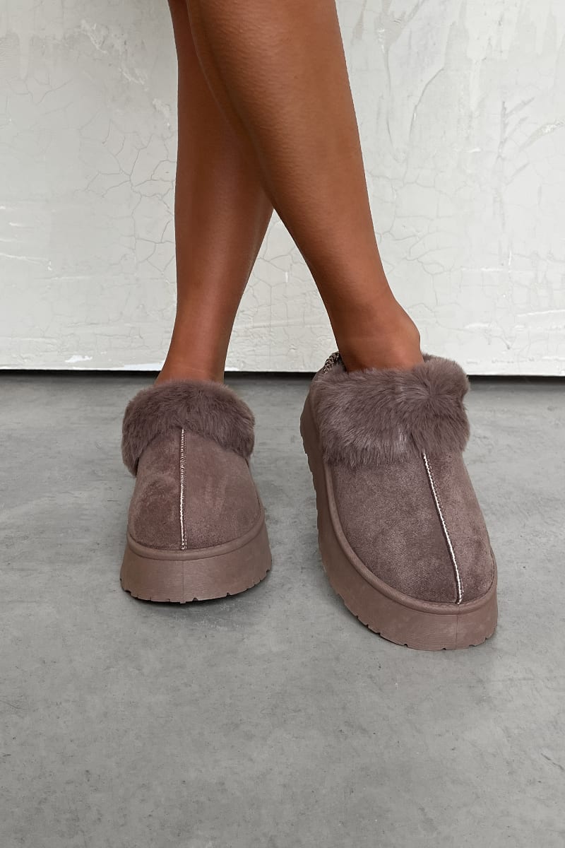 DREAMER Mini Platform Ankle Slippers - Mocha - 3